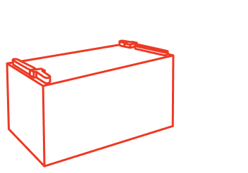 Line art of electric battery
