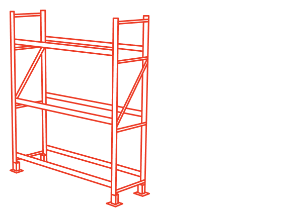 Line art of pallet rack